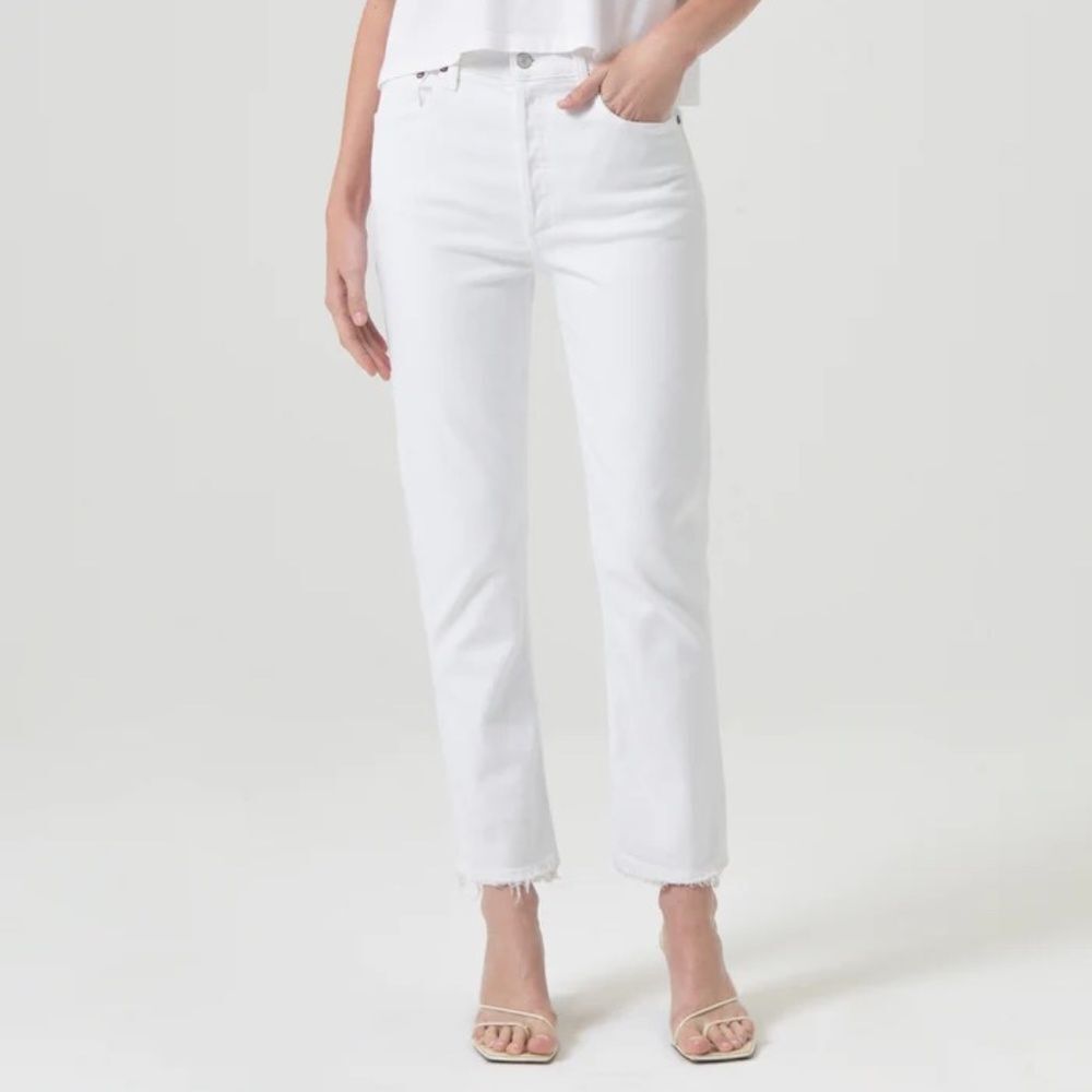 NWT Agolde Riley High Rise Straight Crop in Whip